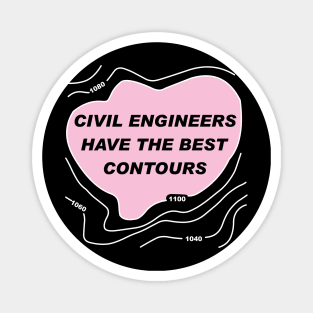 Civil Engineer Pink Contours White Lines Magnet